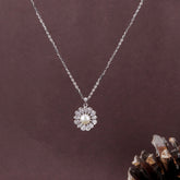 925 Sterling Silver Daily Ware Floral Pearl Pendant Necklace for Women